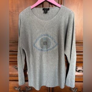 Rachel Zoe Gray Embellished Sweater